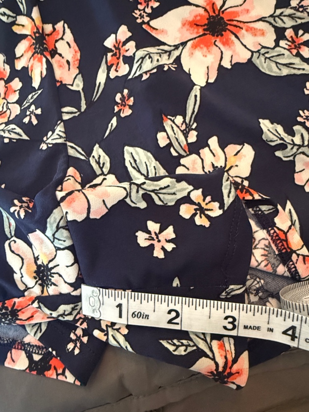 Maurices Navy Floral Wrap Romper with Pink & Cream Flowers - Picture 6 of 8